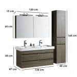 ⁦وحدة حمام 120سم – خشبي غامق RA-B06⁩ - الصورة ⁦2⁩