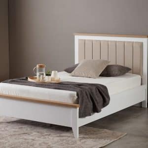 سرير خشب - أبيض×بيج