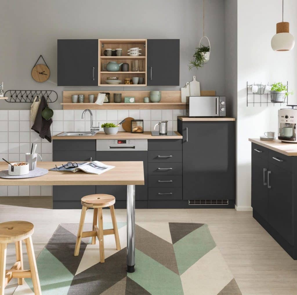 مطبخ مودرن رمادي