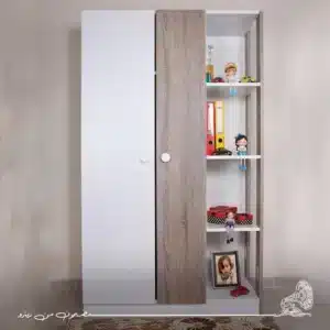 دولاب مودرن 100سم - أبيض×خشبي RA-D14