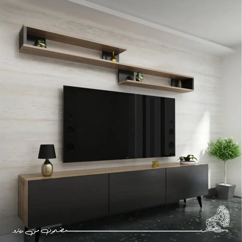 ترابيزة تلفزيون 180سم – بيج×أسود RA-U32 -01 ترابيزة تلفزيون 180سم - بيج×أسود RA-U32 - الصورة 1