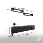 ⁦ترابيزة تلفزيون 180سم - بيج×أسود RA-U32⁩ - الصورة ⁦2⁩