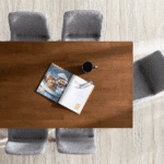 ⁦ترابيزة سفرة مودرن + 6 كراسي – بني×رمادي RA-DR28⁩ - الصورة ⁦4⁩