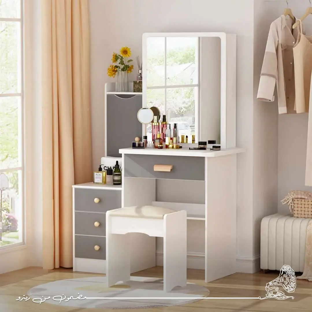 تسريحة-مودرن-133-سم-–-أبيض×رمادي-RA-H15 تسريحة مودرن 133 سم – أبيض×رمادي RA-H15 - الصورة 1