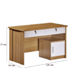 ⁦مكتب موظف 120سم–خشبي×أبيض RA-FE11⁩ - الصورة ⁦2⁩