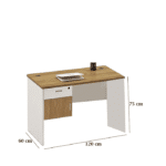 ⁦مكتب موظف 120 سم – خشبي×أبيض RA-FE3⁩ - الصورة ⁦2⁩